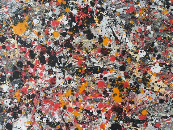 Modern J. Pollock style acrylic by M.Y.