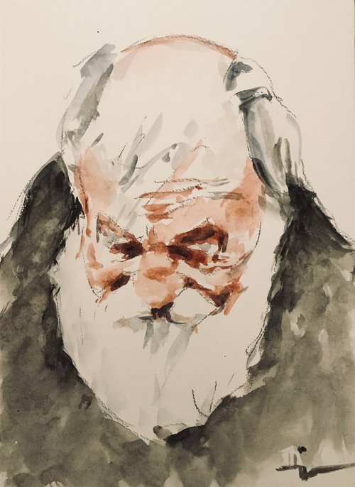 Watercolor Portrait Study 2021 #1 by Dominique Dève