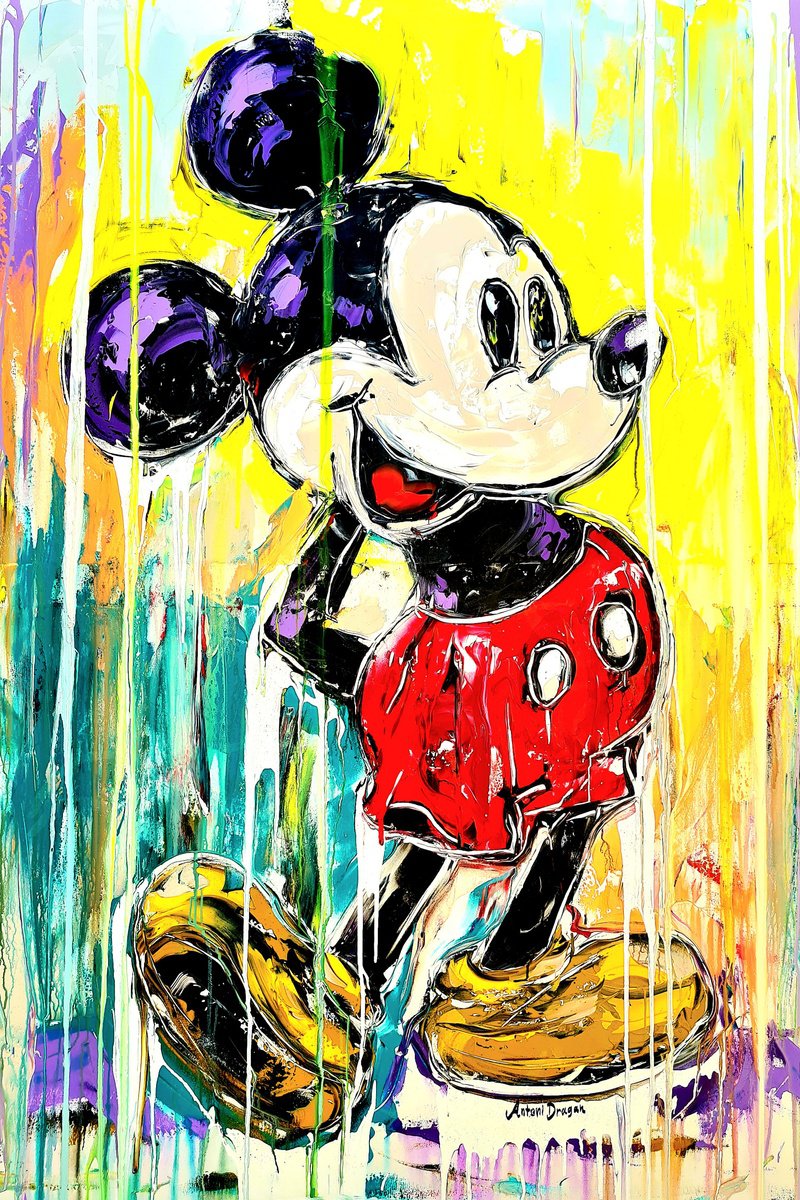 Urban And Pop Animal Print By Antoni Dragan, 16 X 24, Mickey Limited Edition Print, Original Artwork