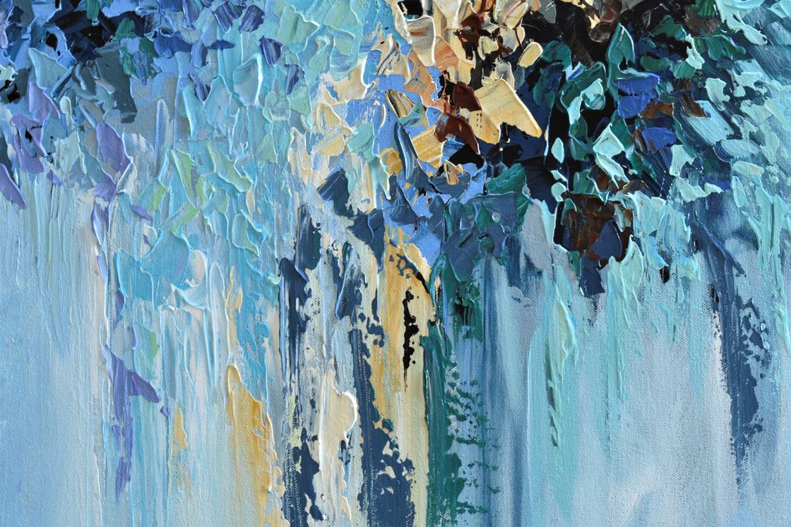 Blue Blossom 24x36 - Acrylic abstract painting Acrylic painting