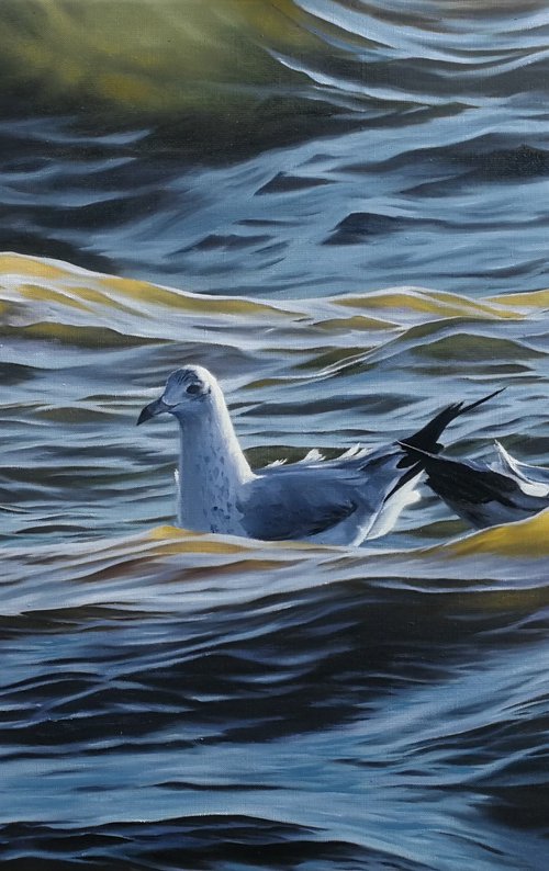3 waves, 2 birds, 1 love by Alina Hubarenko