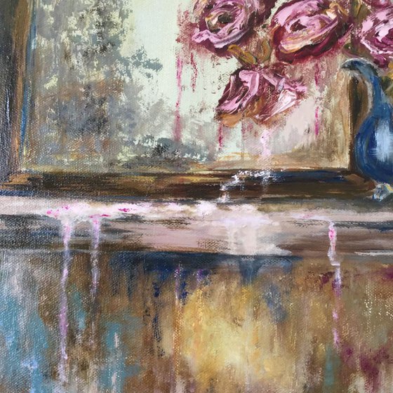 My Mirror Gently Weeps  Impressionist Flowers / Still Life