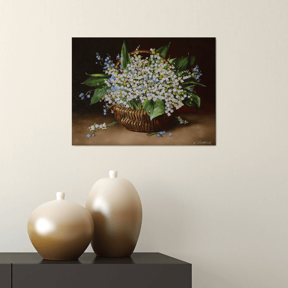 Lilies of the Valley in Basket