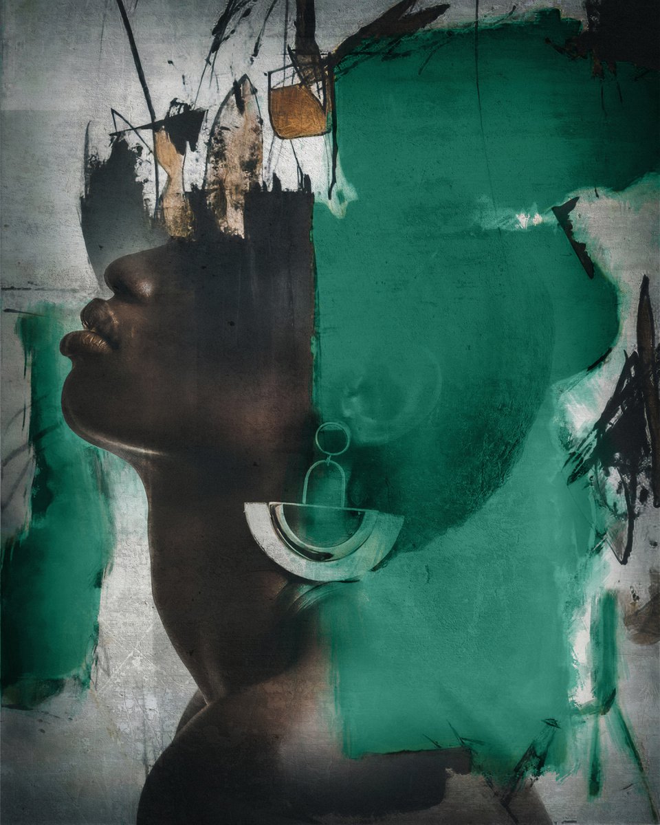 Art Color Face Vol. 47 - Emerald. Art portrait on canvas by Elmira Namazova