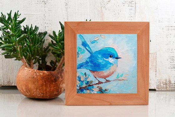 Blue Bird Painting Miniature Artwork