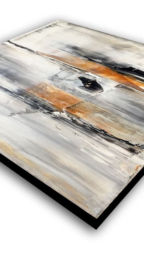 "Passing Through" - Original PMS Abstract Acrylic Painting On Reclaimed Wood - 14" x 13.5" by Preston M. Smith (PMS)