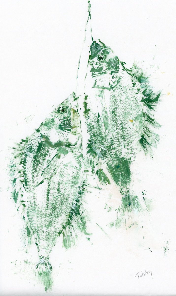 Gyotaku Hanging Fish by Alex Tolstoy