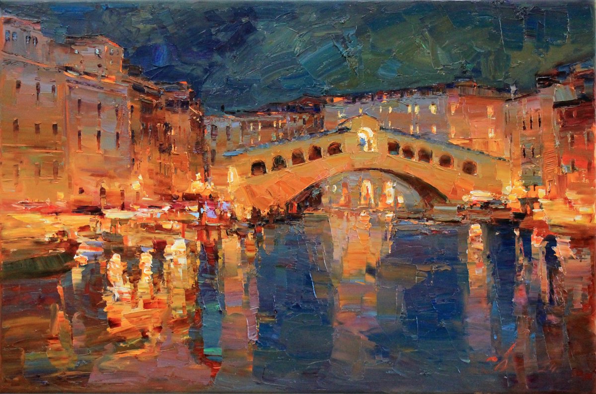 Rialto Bridge. Venice Italy by Sergei Chernyakovsky