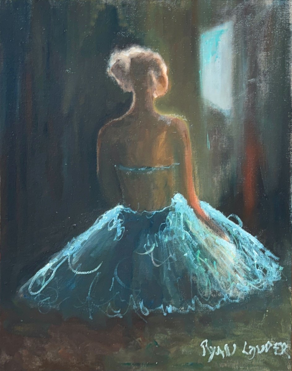 Impressionistic Portrait Oil Painting By Ryan Louder, 12 X 16", Ballet Dress Rehearsal, Original Artwork