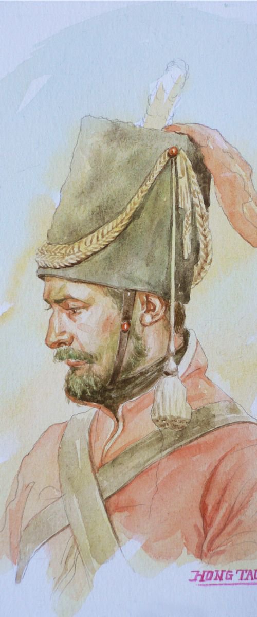 watercolour portrait of solider #16-5-6 by Hongtao Huang