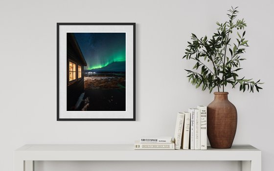 STARRY SKY AND NORTHERN LIGHT