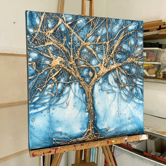 Azure Antique Blue Tree