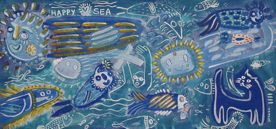 HAPPY SEA (in a cat´s dream) 100x205cm