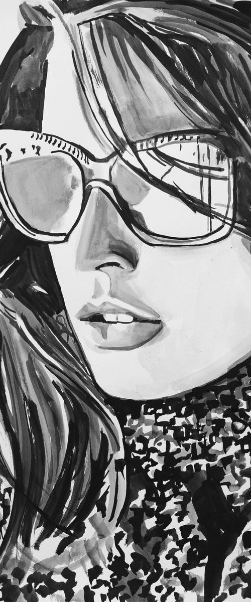 Girl with sunglasses ID #7 / 49.7 X 30 cm by Alexandra Djokic