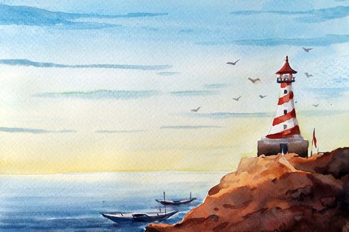 Morning Lighthouse by Samiran Sarkar