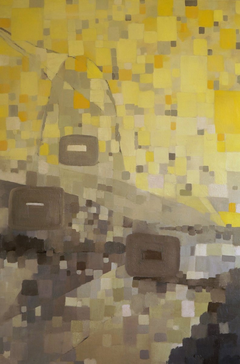 Geometric Abstract Oil Painting By Anna Jannack, 24 X 36, Camino Xii, Original Artwork