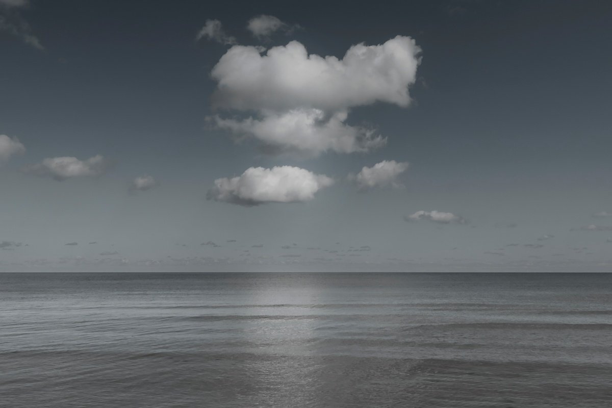 Photorealistic Landscape Photograph By Jan Walczewski, 35 X 24, Clouds And Sea No. 02, Original Artwork