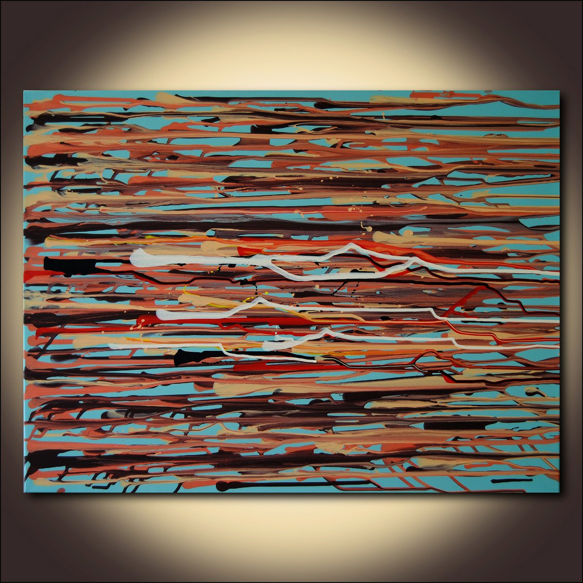 Abstract Acrylic Painting By Valeri Tsvetkov, 31 X 24", Abstract Composition 24, Original Artwork