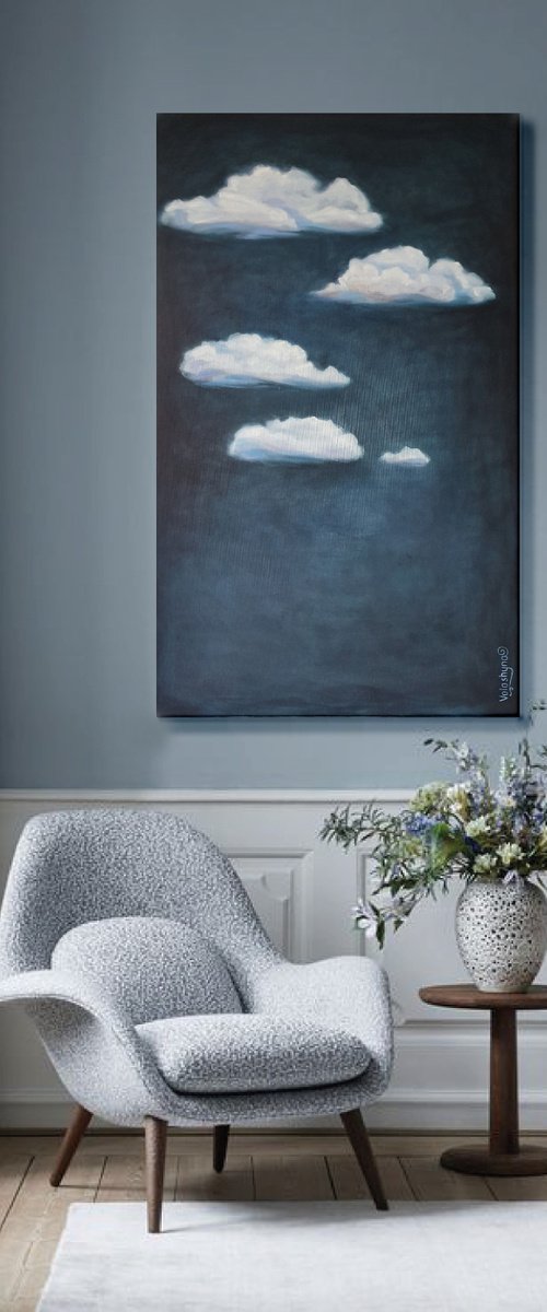 Clouds on indigo by Mary Voloshyna
