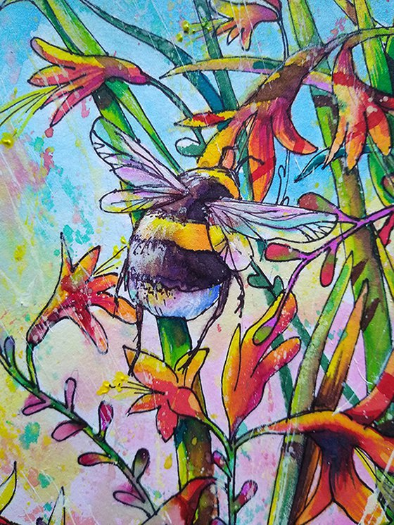 Bee watercolour - 'Glorious'