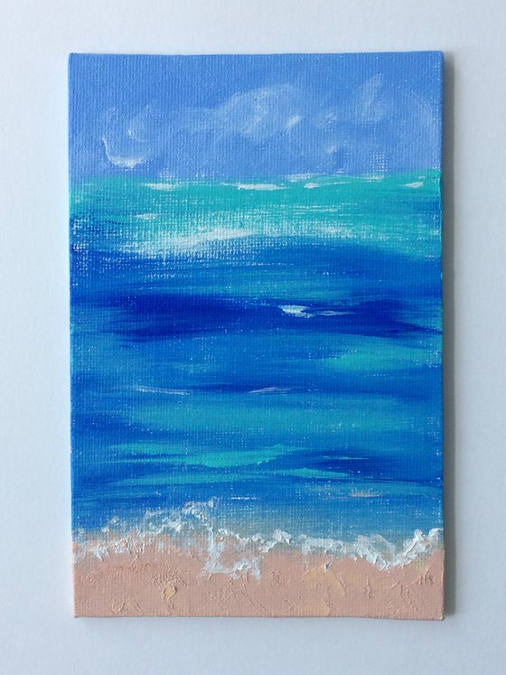 Seascape abstract mini painting.