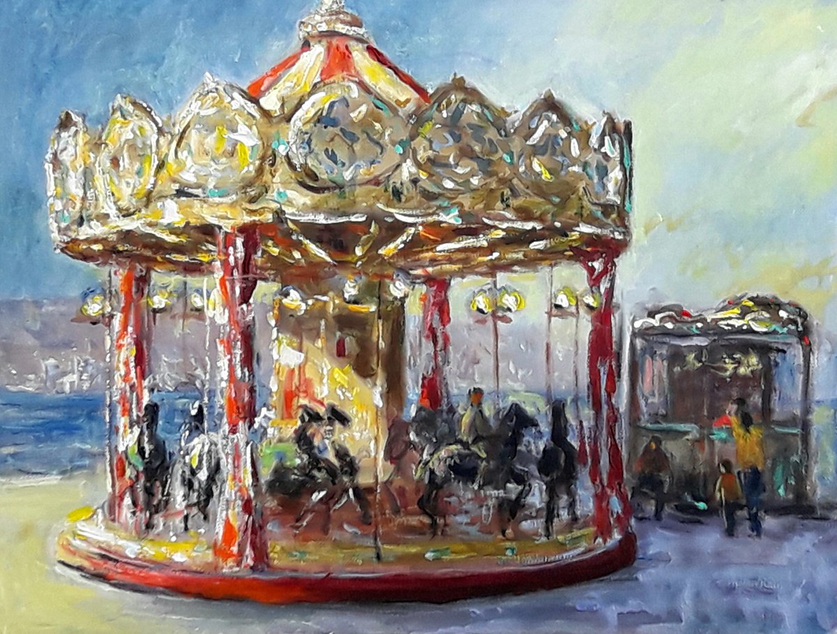 Carousel by the sea by Dimitris Voyiazoglou