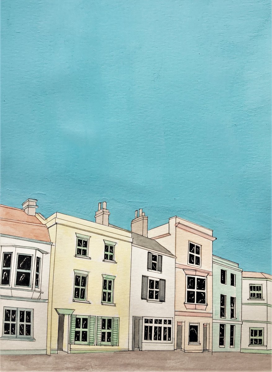Seafront Houses #3 by Laurence Wheeler