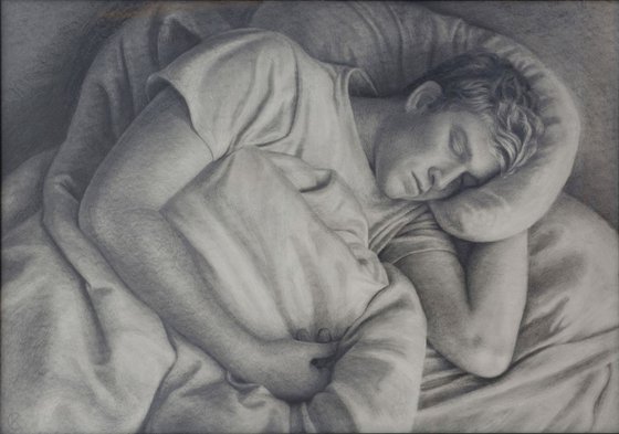 sleeping man drawing
