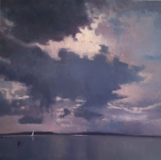 Sultry evening clouds  - framed original