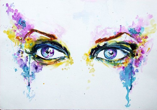 Eyes / Watercolour by Anna Sidi-Yacoub