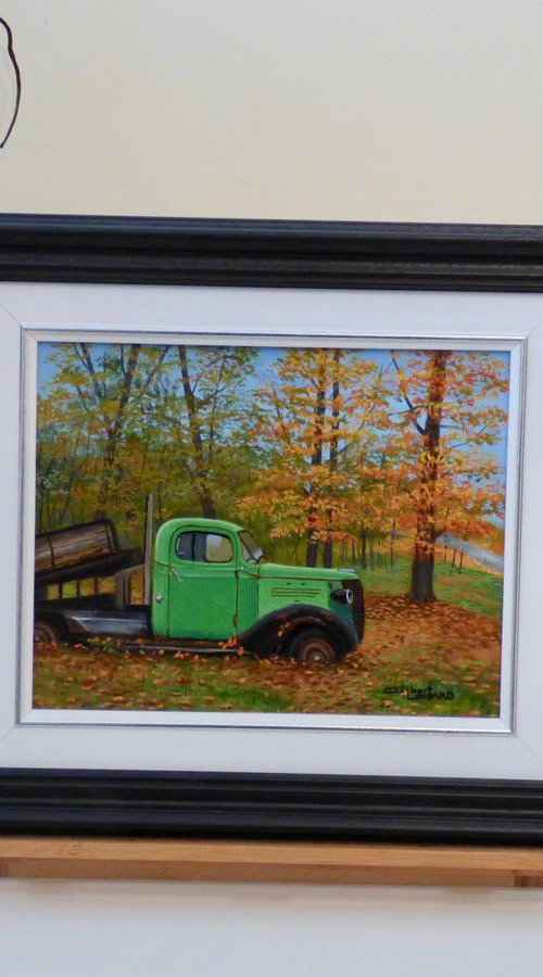 Little Green Truck Near Shelbourne Vermont by Gilbert Lessard