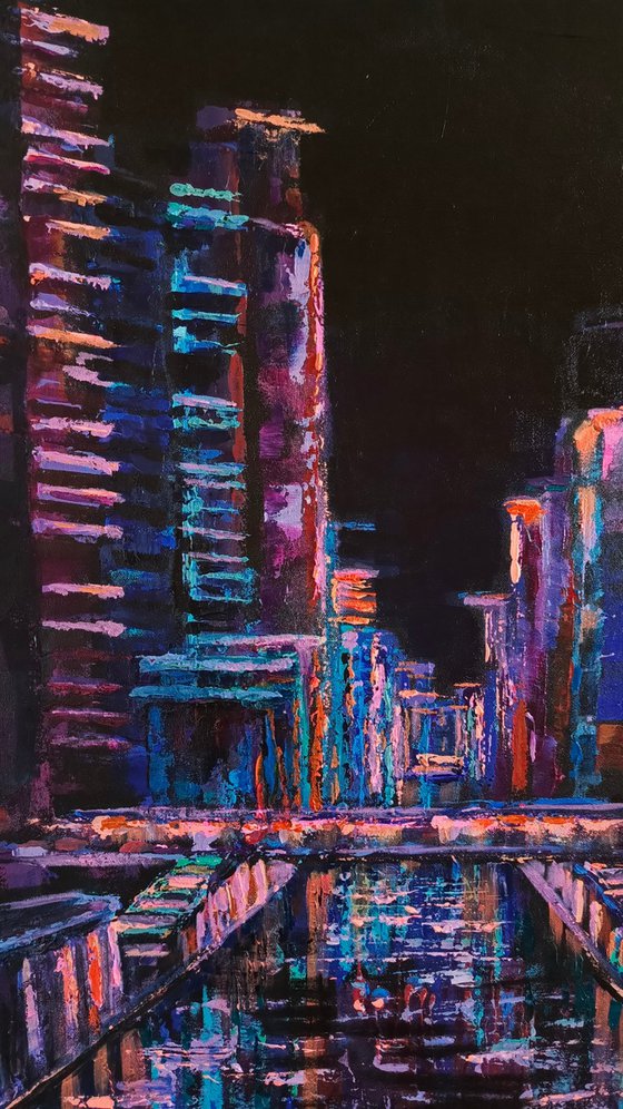 Night city lights