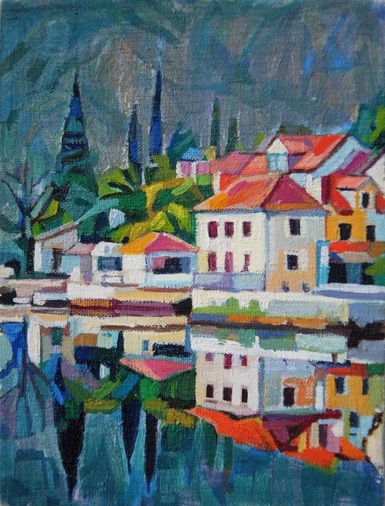 Mirrors of the coastal town /  17 x 13 cm