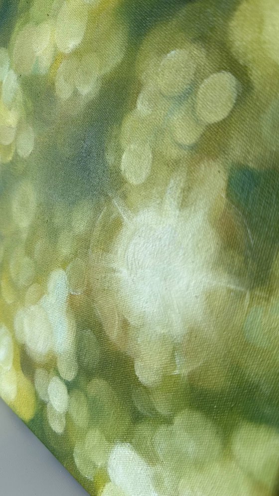 Sunlight Through Leaves Green and Gold Nature