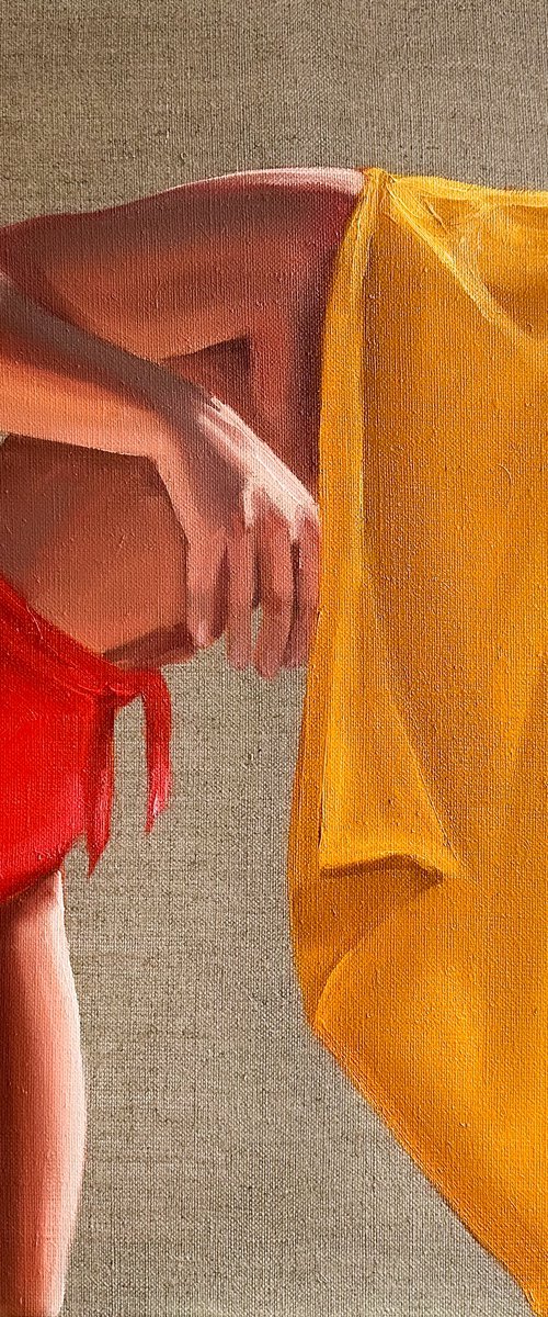 Girl with Yellow Towel by Daria Gerasimova