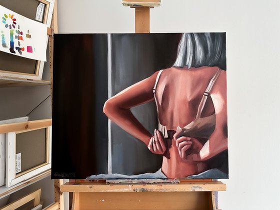 After - Erotic Sensual Nude Back Woman Painting