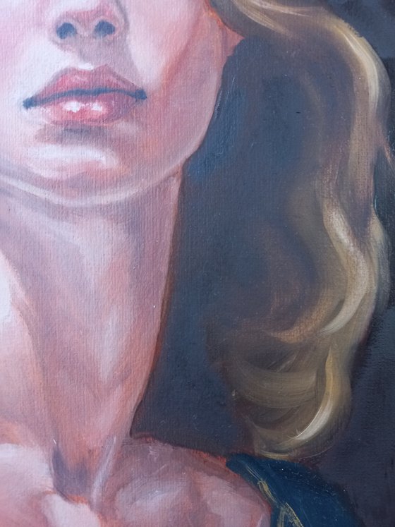 Woman oil portrait 27x38cm