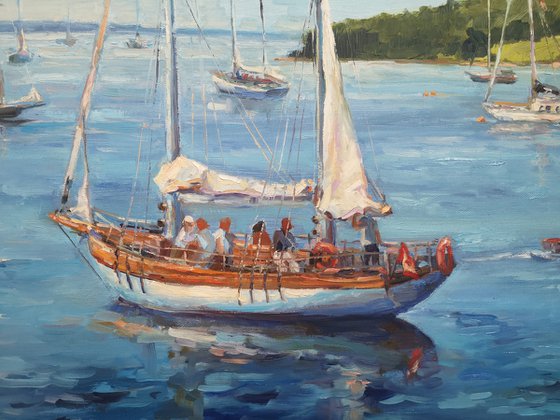 Morning sun on the Lunenburg bay (36x48x1.5")