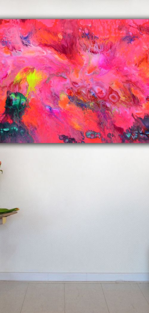 Stealing the Dream - 150x60 cm - Big Painting XXXL - Large Abstract, Supersized Painting - Ready to Hang, Hotel Wall Decor by Soos Tiberiu