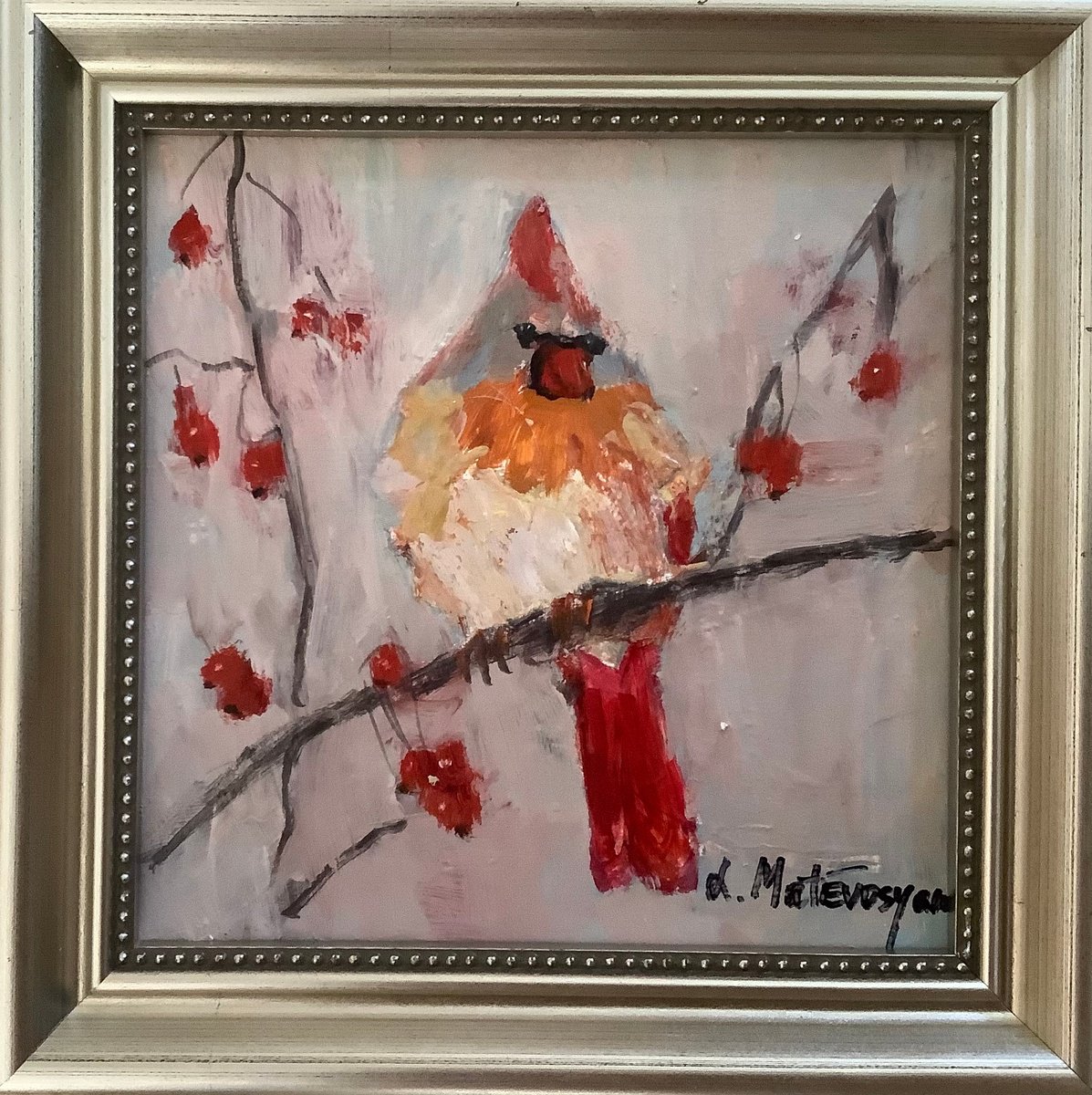 Cardinal By Lia Matevosyan Haselton, 8 X 8, Artwork For Sale On Artfinder