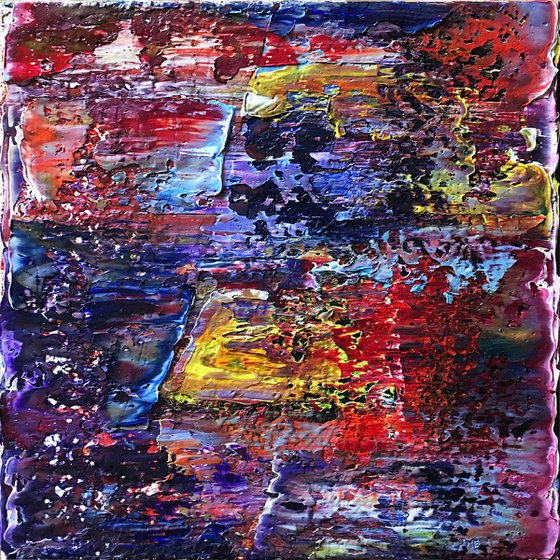 "Deep In Thought" - FREE WORLDWIDE SHIPPING - Original Large PMS Abstract Triptych Oil Paintings On Canvas - 60" x 20"
