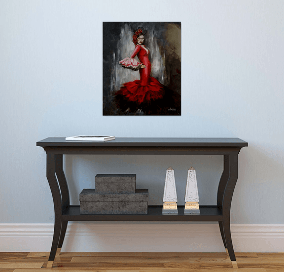 Flamenco - woman-dancer - original painting