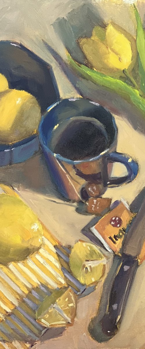 Tea with Lemons - Kitchen painting by Nithya Swaminathan