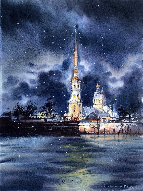 Peter and Paul Fortress in winter, St. Petersburg