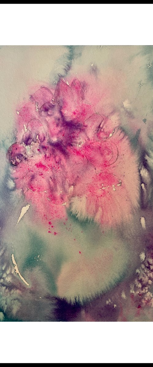 No one sends me Flowers - Abstract Flowers Landscape by Gesa Reuter