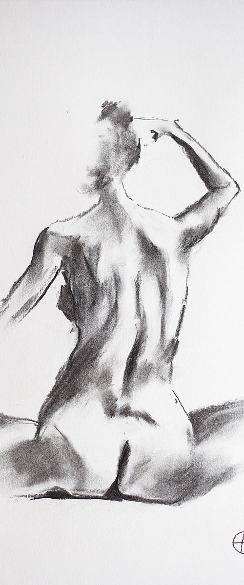 Nude in charcoal. 13. Black and white minimalistic female girl beauty body positive by Sasha Romm