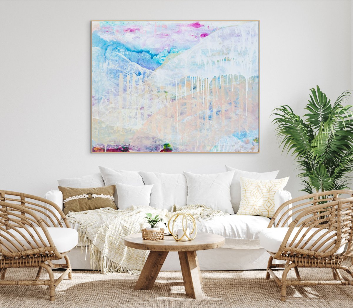 Impressionistic Abstract Painting By Elide Pizzini, 35 X 28, Peace, Original Artwork