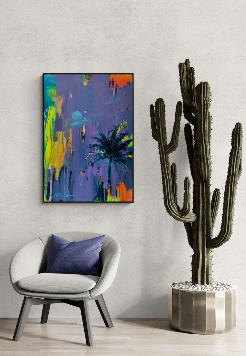 Expressive Landscape Acrylic Painting By Yaroslav Yasenev, 24 X 33", After Storm, Original Artwork