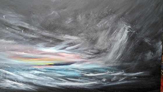 Light in the Darkness - seascape, emotional, panoramic