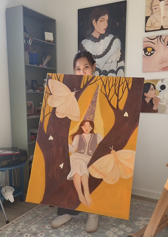 She Sits Where the World Splits